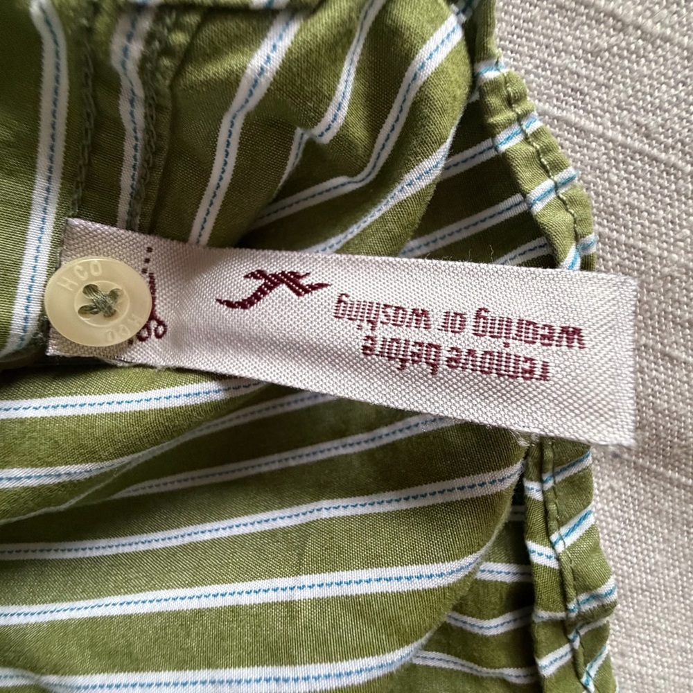 Hollister Shirt Mens XL Green Stripe Long Sleeve Button Up Casual Preppy - Picture 10 of 11